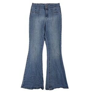 True Craft Corset Waist Flare Jeans 10 High Rise Bell Bottom Y2K Boho Festival